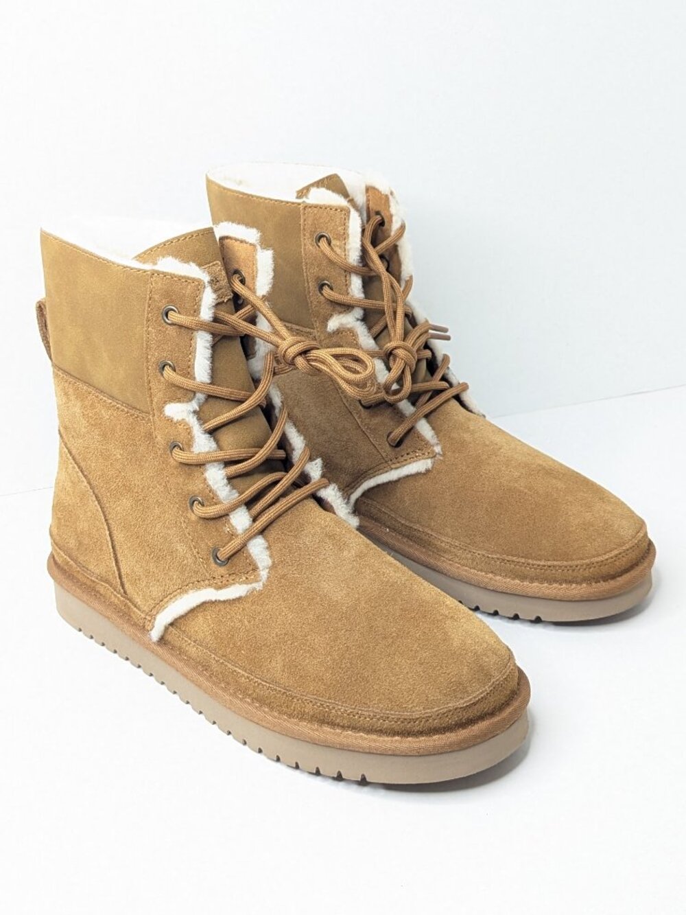 Koolaburra Advay Tall Faux Fur Winter Boots Chestnut Suede Women's 9